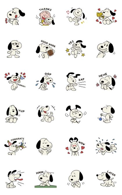 Snoopy Line Sticker, Cute Telegram Stickers, Snoopy Stickers Png, Whatsapp Gif, Snoopy Png, Snoopy Stickers, Snoopy And Friends, Retro Stickers, Whatsapp Sticker