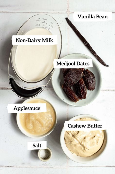 Date Sweetened No-Churn Vegan Vanilla Ice Cream Date Sweetened Ice Cream, Dairy Free No Churn Ice Cream, Whole 30 Ice Cream, Date Ice Cream Recipe, Vegan No Churn Ice Cream, No Churn Vegan Ice Cream, No Churn Coconut Milk Ice Cream, Nice Cream Vanilla, Non Dairy Ice Cream Recipe