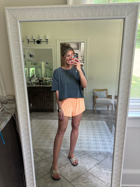 Shop Light As Air Run Shorts and other curated products on LTK, the easiest way to shop everything from your favorite creators. School Fits Shorts, School Shorts, Hot Weather Outfits, Hot Weather, Crop Tee, College Outfits, Shop Lighting, School Outfits, Orange Color