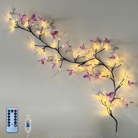 PRICES MAY VARY. The wall decor vine lights are 5.6 ft long with 48LED, you can place the vine wherever you need it keep it connected to power source. Create your own romantic and unique look for your space. All branches, stems and twigs are flexible and sturdy, Iron twig branch wires easy to shape into different shapes to fit your decorating needs. Quality material: our festive lighted garland adopts copper wire, bendable and sturdy, the bulb is taken from glass material, compact and energy-sav Patio, Led, Patios