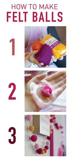 Make Felt Balls, Make A Garland, Tovad Ull, Baby Mobil, Felt Balls, Felt Ball, Décor Diy, Felt Diy, Easy Diy Crafts