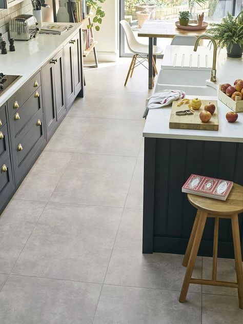 Amtico Flooring Kitchen, Lvt Flooring Kitchen, Natural Stone Floors, Amtico Spacia, Amtico Flooring, Vinyl Flooring Kitchen, Flooring Designs, Stone Floors, Luxury Vinyl Tile Flooring