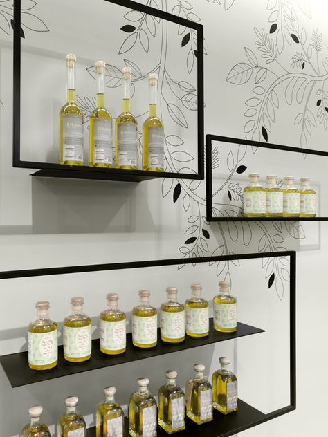 TA-ZE Premium Olive Oil Store - Toronto, Canada - The Cool Hunter - The Cool Hunter Olive Oil Store, Salon Interior Design Ideas, Hair Salon Interior Design, Nail Salon Interior Design, Nail Salon Interior, Interior Design Pictures, Retail Inspiration, Salon Interior Design, Retail Interior