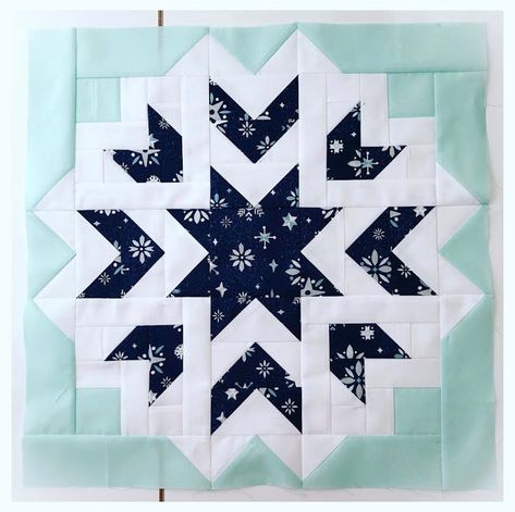 Woodberry Way: First Snow Quilt Along Week 4 Free Snowflake Quilt Block Pattern, Let It Snow Quilt Pattern, Woodberry Way Quilts, First Snow Quilt Along, Snow Flake Quilt Block, Winter Quilt Blocks, Winter Quilt Patterns Free, Snowflake Quilt Blocks Free Pattern, Snowflake Quilt Block