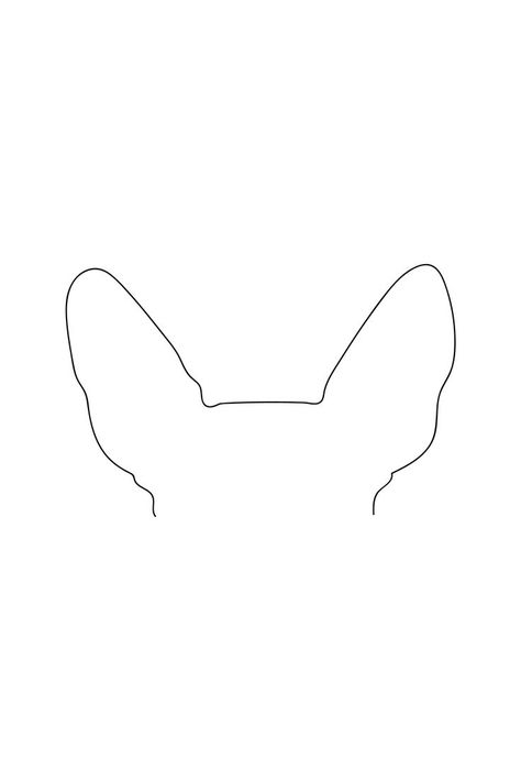 Chihuahua Outline, Ear Line Drawing, Outline Of Dog, Drawing Chihuahua, Dog Ear Outline, Ear Outline, Tattoo Pet, Chihuahua Tattoo, Patterdale Terrier