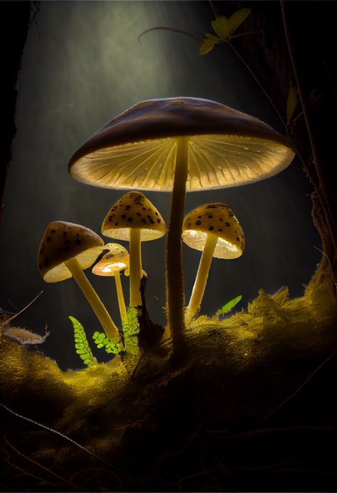 Psylocibin Mushroom, Mushrooms Art, Fantasy Mushroom, Glowing Mushrooms, Forest Backdrops, Mushroom Forest, Jumping Spider, Mushroom Fungi, World Of Fantasy