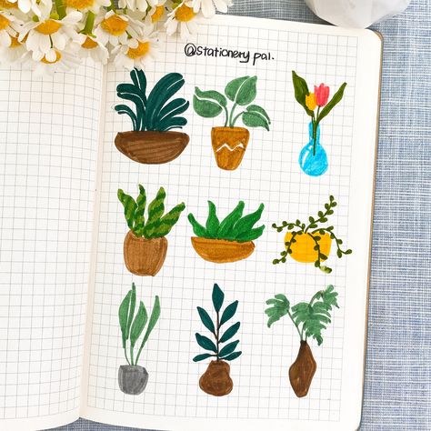 Brush Pen Doodles, Marker Ideas, Pen Doodle, Plant Doodle, Brush Pen Art, Pen Doodles, Bujo Ideas, Brush Markers, Brush Pens