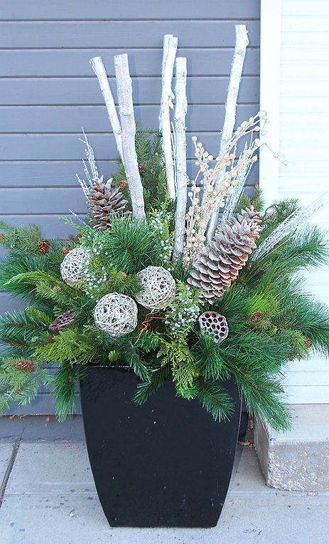 Outdoor Holiday Planters, Christmas Urns, Outdoor Christmas Planters, Winter Floral Arrangements, Christmas Garden Decorations, Holiday Planter, Winter Planter, Christmas Pots, Christmas Planters