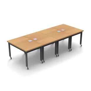 Symple Stuff Rectangular Conference Table | Wayfair Industrial Casters, Team Collaboration, Conference Meeting, Power Bars, Conference Tables, Tables Set, Global Office Furniture, Meeting Table, School Furniture