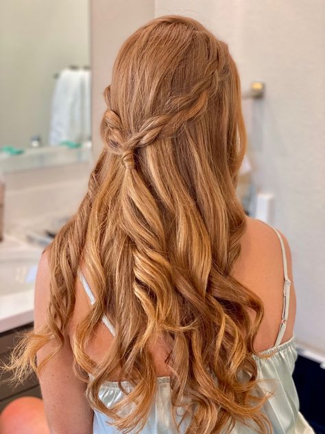 Hair hairstyles bridal hair bridesmaids hair prom hair wedding hair half up half down hairstyle braided hair braided hairstyle wedding hair 2022 bridal hair 2022 Loose Braid Half Up Half Down, Red Hair Prom Hairstyles, Ginger Hair Prom, Prom Hairstyles Half Up Half Down Red Hair, Half Up Half Down Wedding Hair Red, Half Up Half Down Ginger Hair, Prom Hairstyles Red Hair, Prom Hair Ginger, Prom Hair Strawberry Blonde