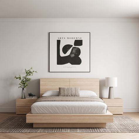 Enhance your bedroom with a touch of modern sophistication and minimalist design. Platform Bedroom Sets, Storage Headboard, Bedroom Upgrade, Minimalist Bed, Queen Size Platform Bed, Natural Blonde, Platform Bed With Storage, Creative Bedroom, Headboard Storage