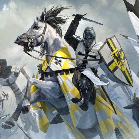 Templar Knight Art, Third Crusade, Teutonic Knights, Teutonic Order, Dark Souls Artwork, Anime Knight, The Crusades, Medieval Artwork, Crusader Knight