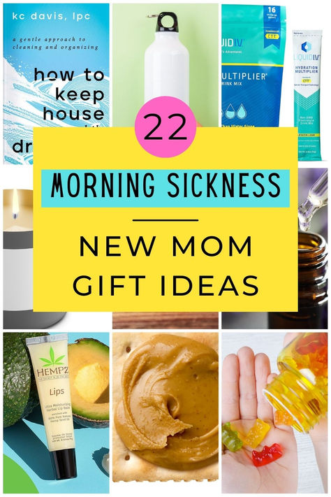 22 helpful morning sickness gift ideas for first time moms to put in a care package or gift basket. If you're looking to send a practical gift for a new mom struggling with first trimester nausea and vomiting, here are 22 ideas for a simple care package to be delivered to their home, but also DIY ideas to create a thoughtful gift basket. Click through for the full list! Mom To Be Care Package Gift Ideas, Morning Sickness Gift Basket, Morning Sickness Care Package, Gift Basket For Sick Friend, First Trimester Care Package, First Trimester Gift Basket, Pregnancy Basket Care Packages, First Time Mom Gift Basket, Pregnancy Basket