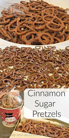 Cinnamon Pretzels, Cinnamon Sugar Pretzels, Pretzel Snacks, Ribbed Jacket, Pretzels Recipe, Snack Mix Recipes, Christmas Candy Recipes, Snacks Für Party, Christmas Snacks