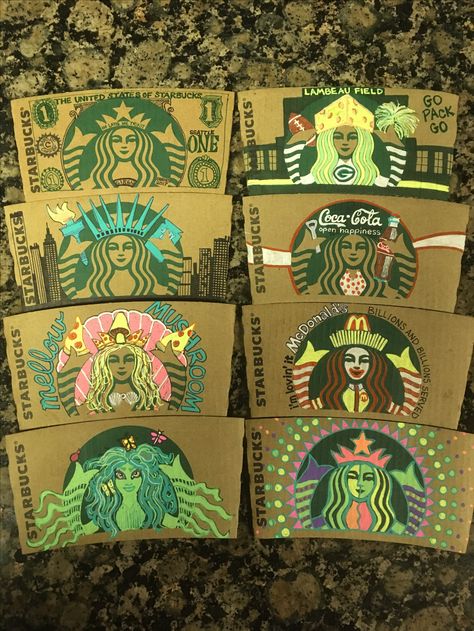 Starbucks Drawing, Ballpen Drawing, Starbucks Art, Starbucks Cup Art, Disney Starbucks, Coffee Starbucks, Bad Art, Coffee Cup Design, Starbucks Christmas