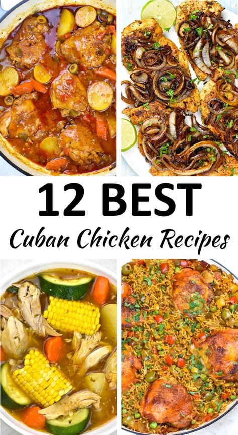 Cuban Style Chicken, Spanish Baked Chicken Recipes, Cuban Chicken Soup Recipes, Cuban Chicken Recipes, Traditional Cuban Food, Latino Recipes, Cuban Chicken, Cuban Heritage, Pollo Recipe