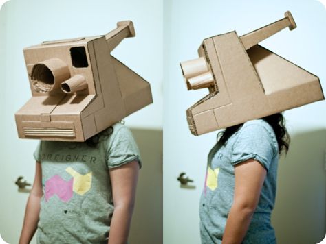 Cardboard Polaroid Camera, Cardboard Camera, Cardboard Sculpture, Polaroid Camera, Cardboard Art, Diy Cardboard, Class Ideas, Camera Bag, Sculpture