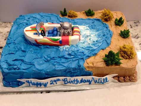 Speedboat birthday cake Boat Birthday Cake, Jetski Birthday Cake, Birthday Cake For Fisherman, Boat Cakes For Boys, Easy Fishing Cake Ideas, Speed Boat Cake, Diy Fishing Cakes For Men, Fish Cake Birthday, Happy 29th Birthday