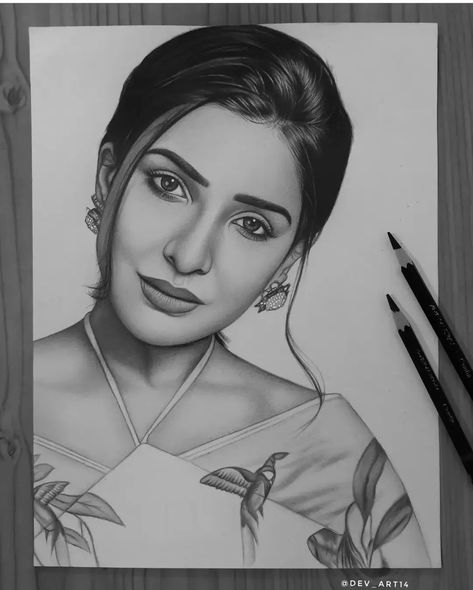 Samantha Sketch, Samantha Drawing, Gandhi Photos, India Girl, Celebrity Art Drawings, Front Profile, Sketch Images, Portraits Drawing, Celebrity Portraits Drawing