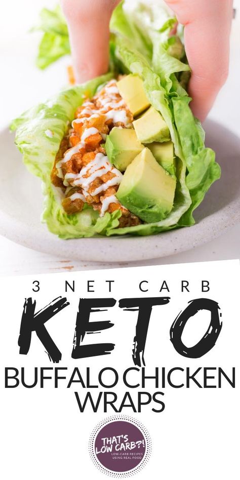 These Keto Low Carb Buffalo Chicken wraps or 'Buffalo Sloppy Joes' wrapped in crispy lettuce cups for the perfect dinner. #keto #lowcarb #buffalo #chicken #ketodiet #ketorecipes #lowcarbrecipes #dinnerideas #3NetCarbs #dinnerrecipes https://www.thatslowcarb.com Keto Buffalo Chicken, Buffalo Chicken Wraps, Keto Diet Food List, Keto Diet Menu, Diet Food List, Chicken Wraps, Keto Chicken, Idee Pasto Sano, Sloppy Joes