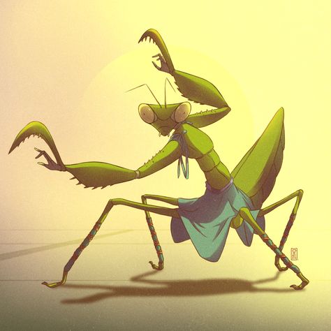 Lord of Mantis // Character Design Challenge Insects Character Design, Praying Mantis Cartoon, Praying Mantis Character Design, Praying Mantis Character, Mantis Character Design, Insect Character Design, Mantis Illustration, Mantis Character, Mantis Drawing