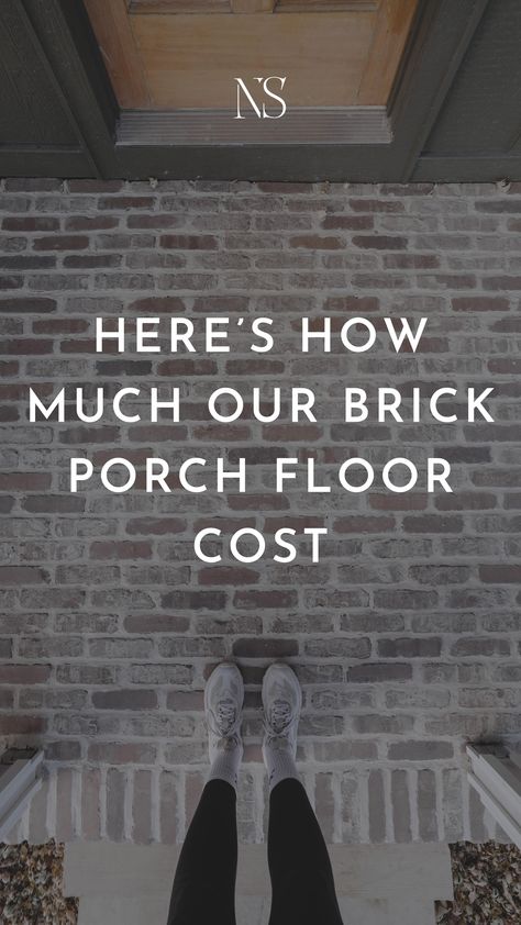 Brick Over Wood Porch, Front Porch Brick Ideas, Diy Brick Front Porch, Back Porch Flooring, Bricking Front Porch, Bricked Patio, Porch Brick Floor, Brick Floor Front Porch, Brick Over Cement Porch