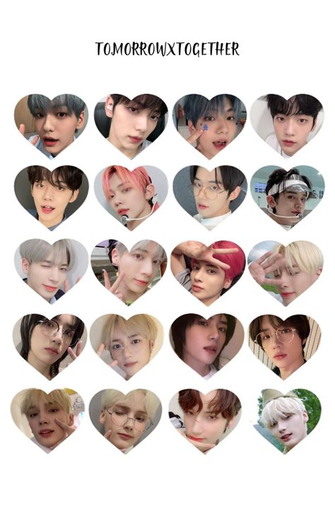 Txt Heart, Kpop Stickers, Stickers Scrapbook, Pop Stickers, Scrapbook Stickers Printable, Sticker Template, Stickers Printable, Stickers Cute, Kpop Posters