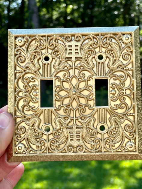 BohemianMarvels - Etsy Farmhouse Switch Plate Covers, Gold Switch Plates, Decorative Switch Plate Covers, Craftsman Home Decor, Gold Plugs, Decorative Light Switch Covers, Decorative Switch Plate, Craftsman Furniture, Bamboo Light