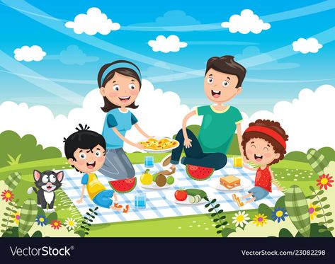 Kids Timeline, Picnic Clipart, Fruit Clipart, Toddler School, Easy Toddler, Family Cartoon, Poster Design Inspiration, Family Picnic, Poster Drawing