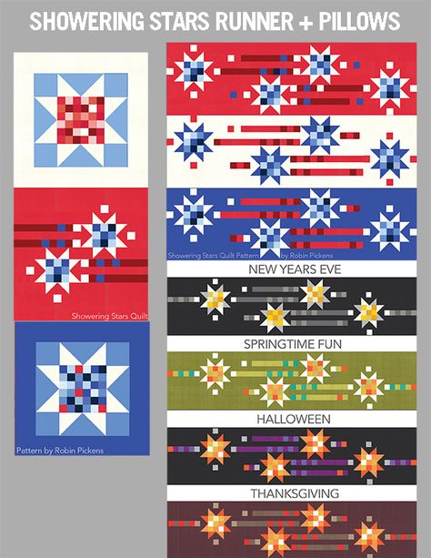 Showering Stars Quilt Pattern, Ombré Quilt, Quilt Business, Twin Quilt Pattern, Stars Quilt Pattern, Quilts Of Valor, Moda Blockheads, Quilt Techniques, Small Quilt Projects