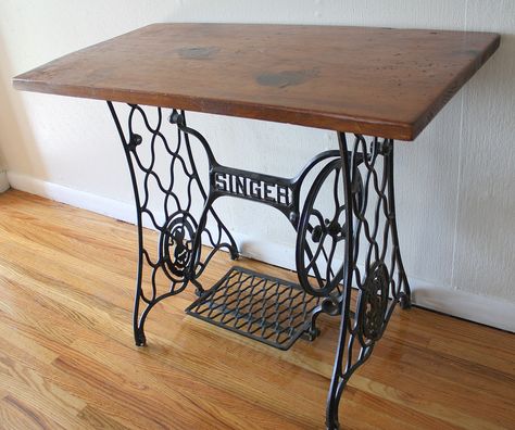 Antique Singer Sewing Machine Iron Table Base with Wood Top ... Antique Sewing Machine Table, Singer Table, Old Sewing Machine Table, Sewing Machine Table Diy, Singer Sewing Tables, Singer Sewing Machine Table, Sewing Machine Drawers, Old Sewing Machine, Sewing Machine Tables