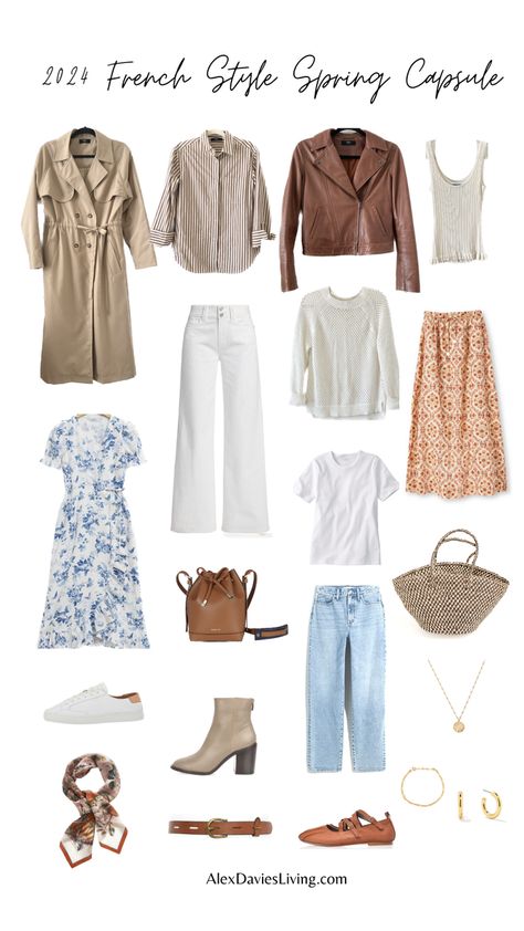 2024 French Style Spring Capsule French Spring Capsule Wardrobe 2024, French Countryside Style Fashion, French Outfits For Women, Scandinavian Fashion Spring 2024, French Fashion Spring, Capsule Wardrobe 2024 Summer, Romantic Fashion Style, Capsule Wardrobe 2024 Spring, Spring Capsule Wardrobe 2024