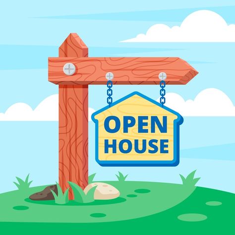 Open house sign realistic design | Free Vector #Freepik #freevector #business #sale #design #house Open House Directional Signs, We Buy Houses Cash Signs, House For Sale Poster, Open House Sign In Sheet Free, Sign Drawing, Open House Sign In Sheet, Trippy Iphone Wallpaper, Open House Signs, Design House