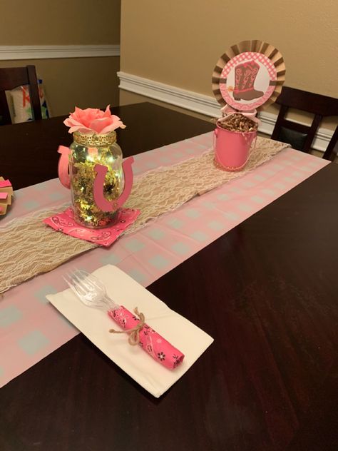 Horse centerpieces pink Horse Centerpieces, Horse Birthday, Girl Party, Birthday Girl, Birthday Candles, Girl Birthday, Horses, Table Decorations, Candles