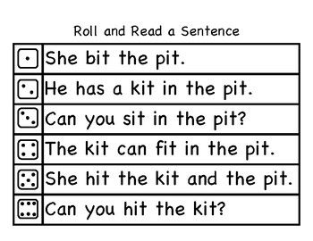 Cvc Reading Worksheet - Short 'i' Sound A72 I Sound Words, Short I Worksheets, Cvc Reading, Grade 1 Worksheets, Reading Sentences, Kids Phonics, Medial Sounds, Roll And Read, Short Vowel Worksheets