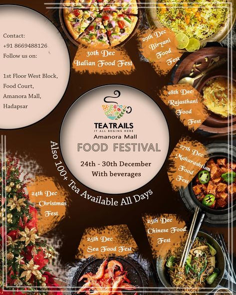 Flyer designed for a christmas food fest event Flyer For Food, Italian Fest, Food Invitation, Offer Poster, Food Fest, Food Order, Food Italian, Cooking Competition, Menu Designs