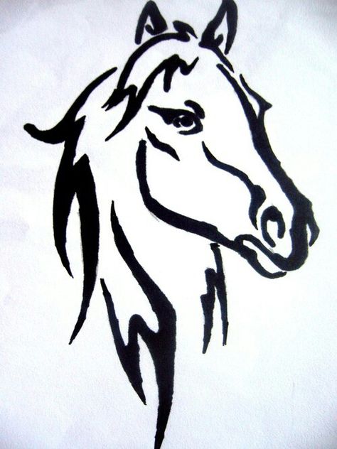 Horse head Horse Stencil, Horse Silhouette, Horse Tattoo, Covered Wagon, Wood Burning Patterns, Horse Drawing, Horse Drawings, Wood Burning Art, Scroll Saw Patterns