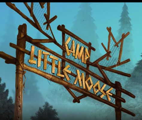 camp little moose sign from scooby doo camp Scare (2010) Scooby Doo Camp Scare, Scooby Aesthetic, Slasher Summer, Woodblock Printing, Fav Movies, Woodblock Print, Gravity Falls, Art Background, Summer Camp