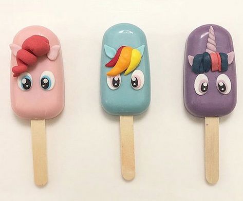 Cake Pops Ideas, Popsicles Cake, Ice Cream Cake Pops, Cake Pop Designs, Savory Cakes, My Little Pony Cake, Cake Pop Decorating, Little Pony Cake, My Little Pony Birthday Party