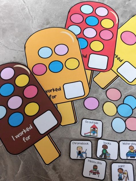 Token Board Ideas – Autismade Token Boards, Token Board, My Boards, Reward System, Messy Play, Therapy Worksheets, Positive Behavior, Grad School, Sensory Play