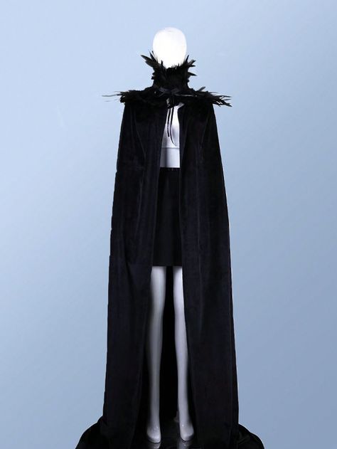 Halloween Feather Cloak Cape Party Carnival Feather Fake Collar Long Robe Fancy Dress Costume AccessoryI discovered amazing products on SHEIN.com, come check them out! Feather Cape Diy, Feather Cloak, Diy Cape, Feather Cape, Characters Inspiration, Fake Collar, Fancy Dress Costume, Dress Costume, Fancy Dress Costumes