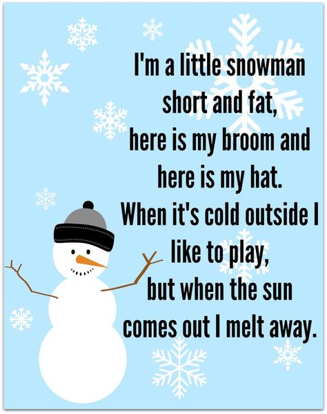 Add some language and movement to this song and free printable and kids have fun: snowman song printable Snowman Song, Snowman Songs, Preschool Poems, Winter Poems, Circle Time Songs, Kindergarten Songs, Classroom Songs, Songs For Toddlers, Winter Songs