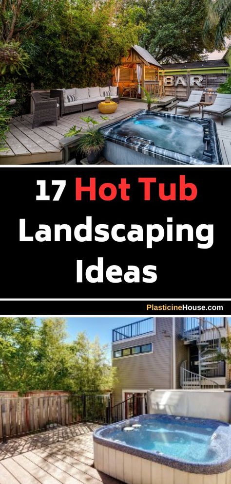 Looking for some inspiration to transform your backyard into a luxurious oasis? Look no further than these stunning hot tub landscaping ideas! From lush greenery to sleek modern designs, you'll find plenty of inspiration to create the perfect outdoor retreat. So why wait? Dive into these ideas and start planning your dream hot tub getaway today! Spa Pool Landscaping Ideas, Backyard Patio Hot Tub Ideas, Landscaping Around A Hot Tub, Lights Around Hot Tub, Backyard Hot Tub Ideas Outdoor Spa Decks, Hot Tub Backyard Ideas Spa Design, Hot Tub Ideas Patio, Backyard Oasis With Hot Tub, Spa Landscaping Ideas