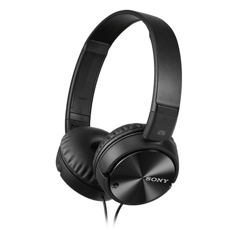 Sony MDR-ZX110NA Overhead Noise Cancelling Headphones - Black Best Noise Cancelling Headphones, Sony Headphones, Best Headphones, Wired Headphones, Adjustable Headband, Stereo Headphones, Black Headphones, Audio Headphones, Noise Cancelling Headphones