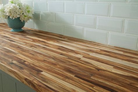 bar counter top Butcher Block Countertops With Grey Floors, Backsplash With Butcher Block Counters, Acacia Butcher Block Countertops, Acacia Countertop, Condo Kitchens, Butcher Block Countertops Kitchen, Wooden Countertops Kitchen, Block Countertops, Butcher Block Countertop