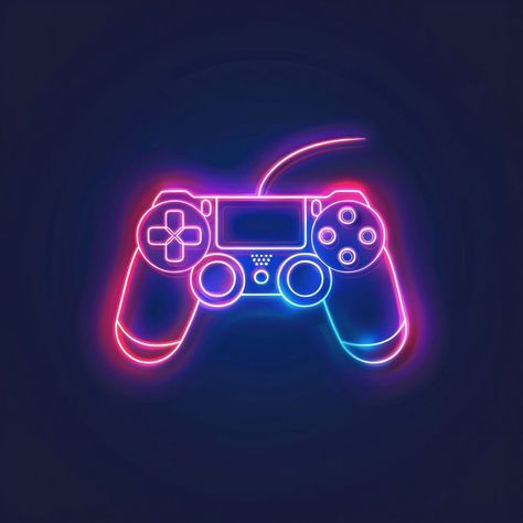 Joy stick icon neon electronics light. | free image by rawpixel.com / Ake Joy Stick, Neon Abstract, Abstract Aesthetic, Technology Icon, Aesthetic Blue, Download Free Images, Game Controller, Neon Lighting, Free Image