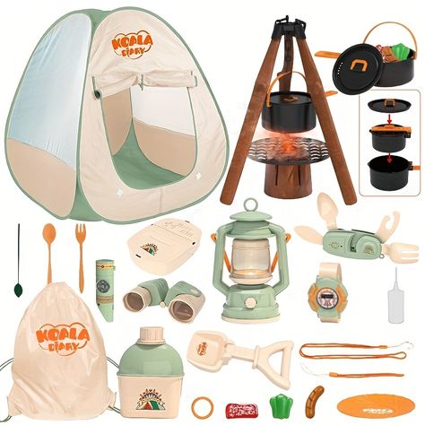 Toddler Tent, Kids Camping Gear, Camping Toys, Girls Playhouse, Tenda Camping, Outdoor Kit, Kids Outdoor Play, Christmas Decorations For Kids, Camping Set