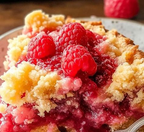 Easy Family recipes | Raspberry Dump Cake | Facebook Raspberry Dump Cake Recipes, Raspberry Jello Cake, Raspberry Dump Cake, Raspberry Recipes Dessert, Raspberry Jello, Frozen 3, Easy Family Recipes, White Chocolate Raspberry, Dump Cake Recipes