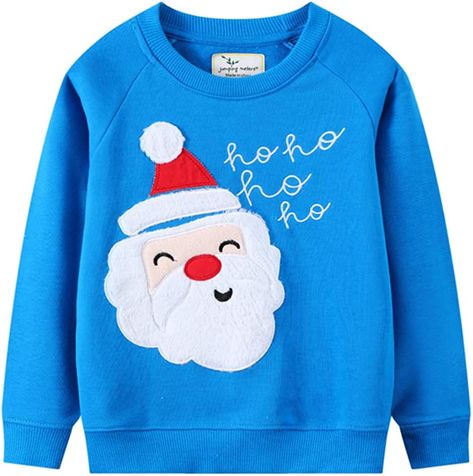 Toddler Boys Sweatshirt, Christmas Party Wear, Xmas Fashion, Kid Christmas, Ho Ho Ho Christmas, Boys Christmas Outfits, Reindeer Sweater, Christmas Shirts For Kids, Santa Claus Reindeer