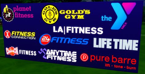 Sims 4 Gym, Urban Cc Finds, Gym Signs, Crunch Fitness, Gold's Gym, Lifetime Fitness, Pure Barre, Planet Fitness, Sims Building